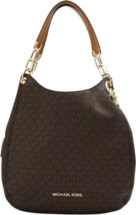 Michael Kors Lillie Large Chain Shoulder Tote Schoudertas Bruin