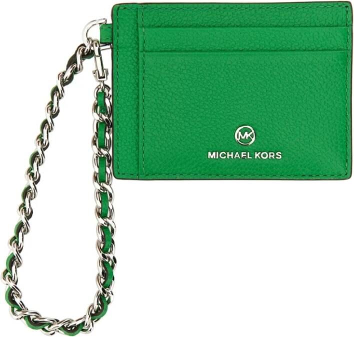 Michael Kors Small Credit Card Holder With Logo , Groen, Dames