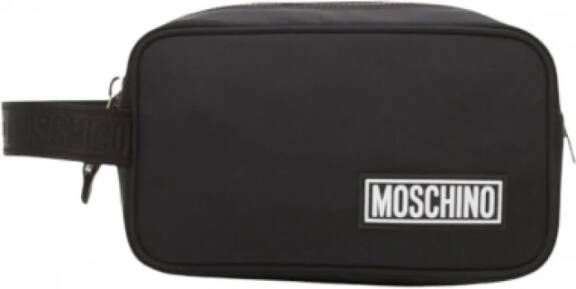 Moschino Logo Patch Clutch Bag , Zwart, Heren