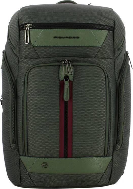 Piquadro PC rugzak in gerecyclede stof Trakai 15.6 , Groen, Heren