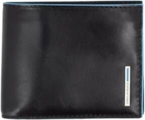 Piquadro Blue Square Men&apos, s Wallet With Coin Case Black