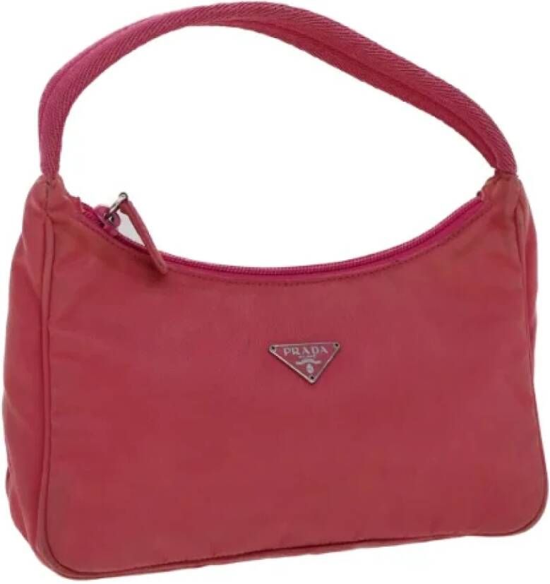 Prada Vintage Pre owned Canvas clutches , Roze, Dames
