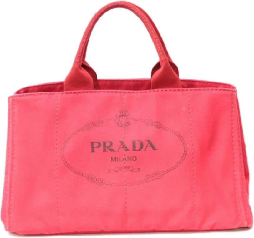 Prada Vintage Pre owned Canvas prada bags , Roze, Dames