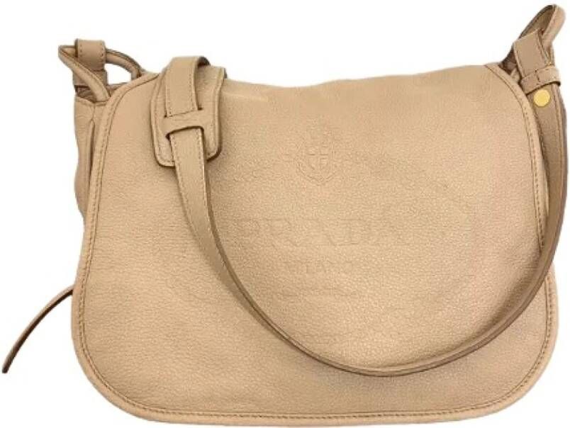 Prada Vintage Pre owned Leather prada bags , Beige, Dames