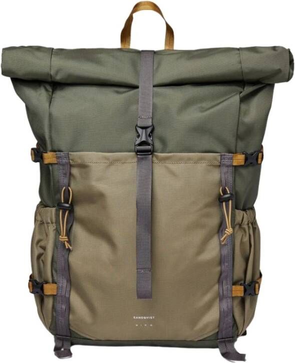 Sandqvist Boswandeling rollop rugzak , Groen, Unisex