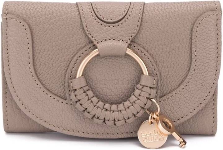 See by Chloé Verfraaide portemonnee met merklogo , Grijs, Dames