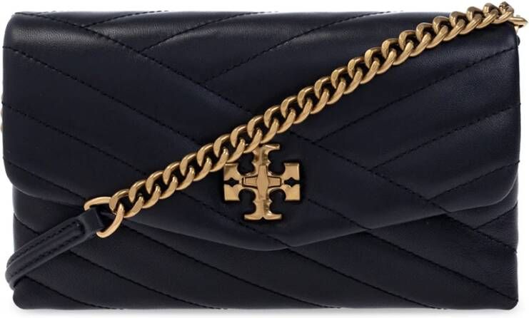 TORY BURCH Kira Chevron Chain Wallet , Zwart, Dames