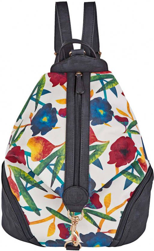 Rieker Rugzak met bloemenprint Marine/Wit