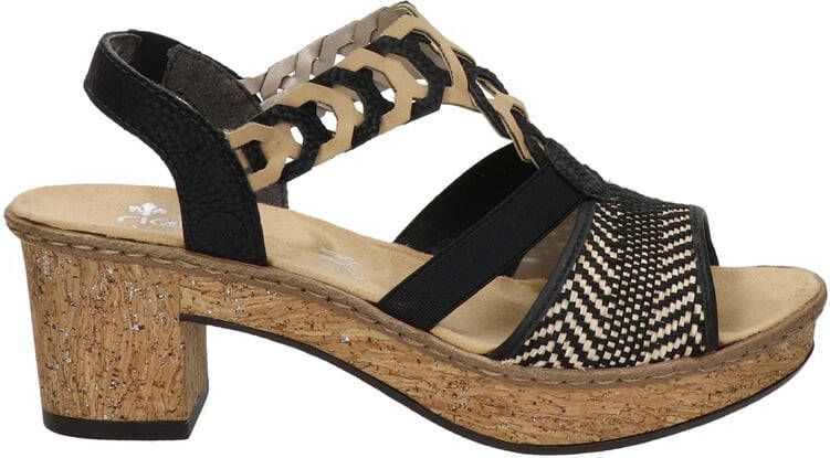 Rieker sandalettes zwart/bruin