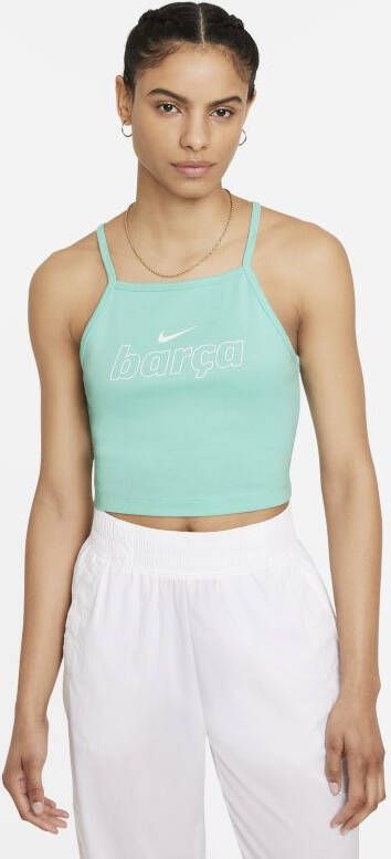 Nike Barcelona Tank Top Essential Beachwash Turquoise/Wit Vrouw