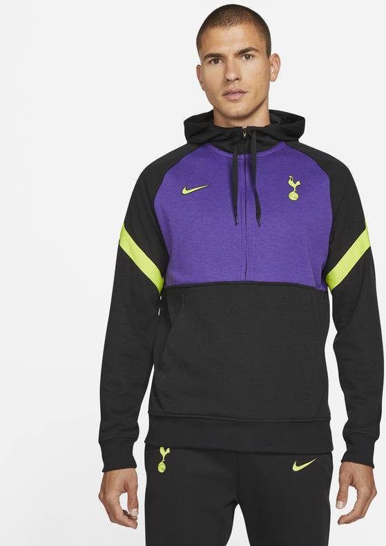Nike Tottenham Hotspur Dri FIT Voetbalhoodie met halflange rits voor heren Zwart
