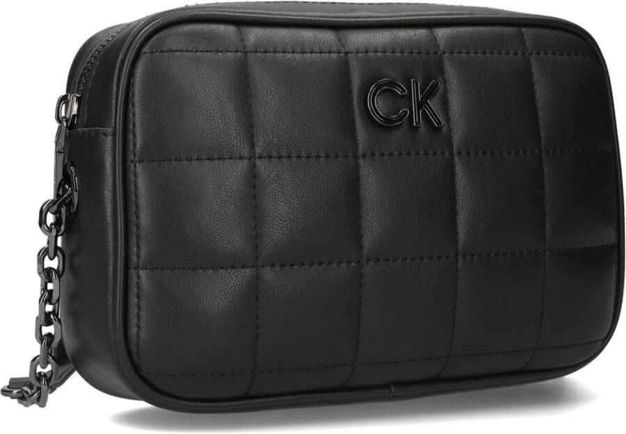 Calvin Klein Zwarte Schoudertas Re lock Quilt Camera Bag