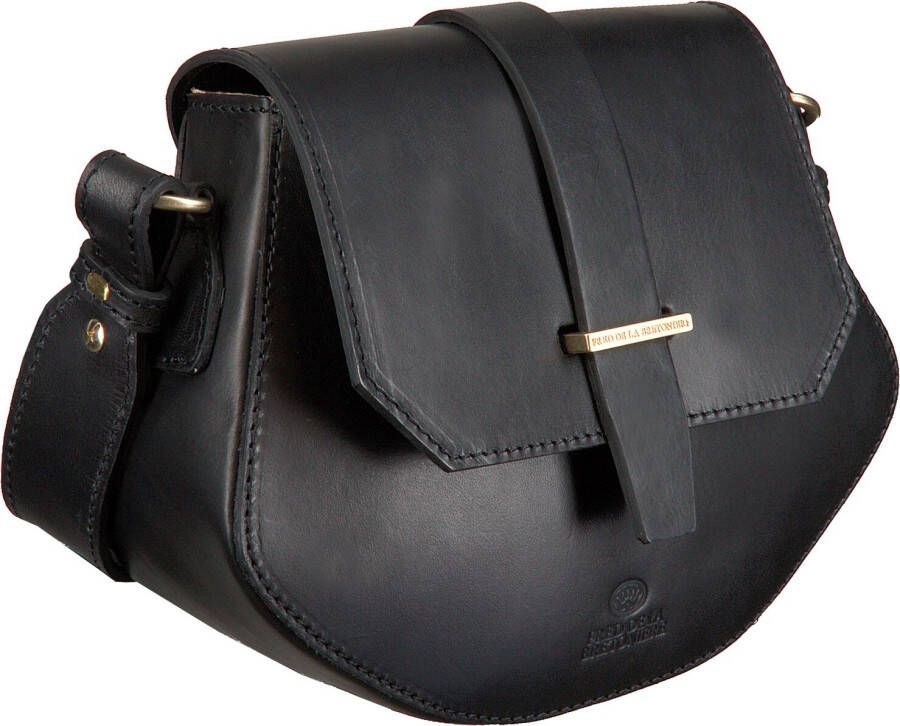 Fred de la Bretoniere Schoudertas Shoulderbag M Natural Dyed Zwart