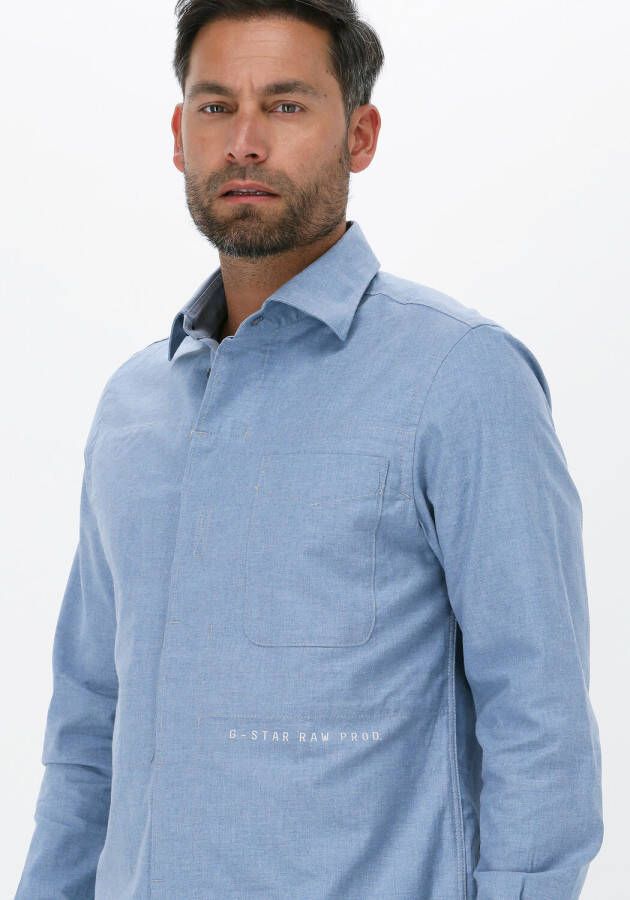 G-Star G Star RAW regular fit overhemd van biologisch katoen lt cloud htr
