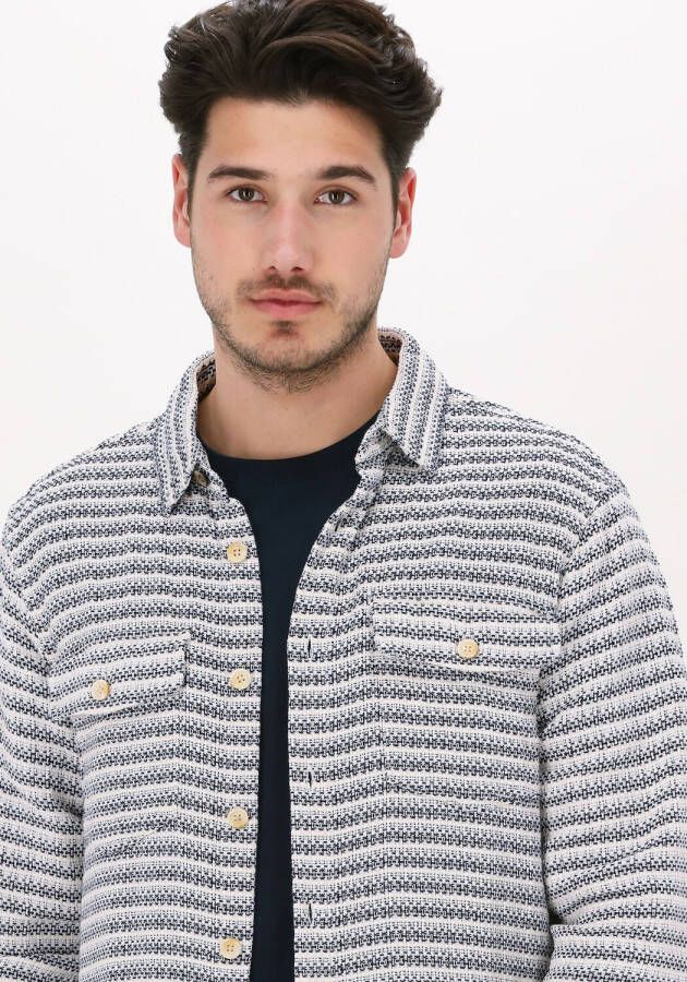 Scotch & Soda regular fit overshirt van biologisch katoen blauw/ecru