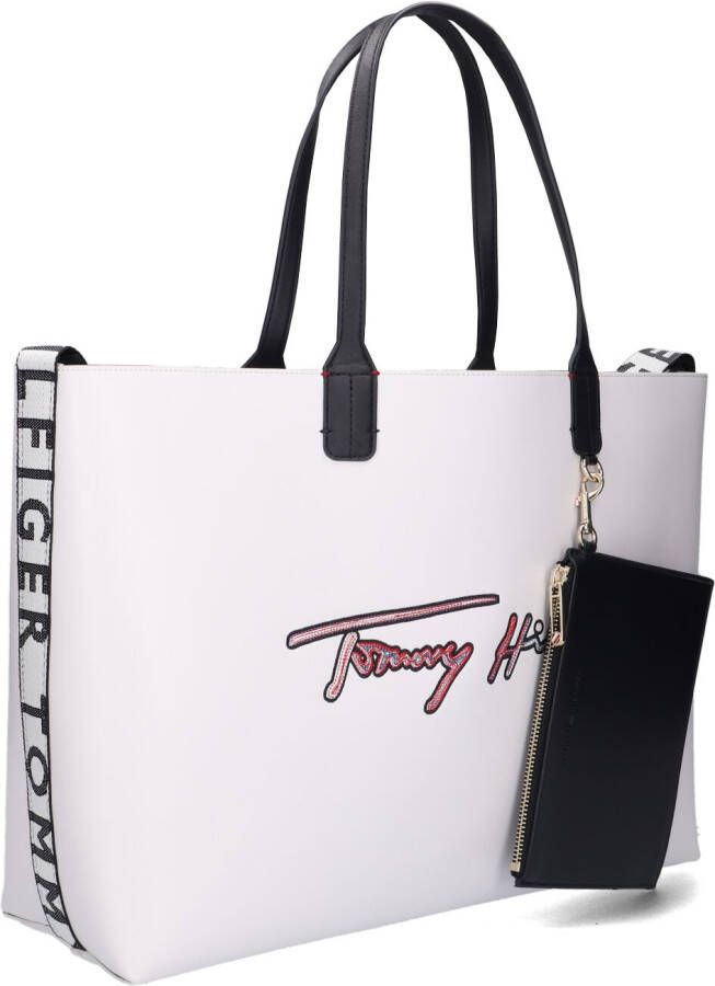 Tommy Hilfiger Witte Shopper Iconic Tommy Tote Signature