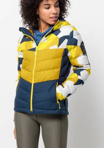 Jack Wolfskin 365 Hideaway Down Donsjas Dames Indigo Blauw/Geel