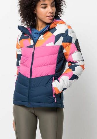 Jack Wolfskin 365 Hideaway Down Donsjas Dames Indigo Blauw/Middenroze