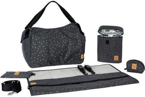Lässig Luiertas Casual, Twin Bag Triangle, Dark Grey met rugzakfunctie en verschoningsmatje, peta approved veganistisch
