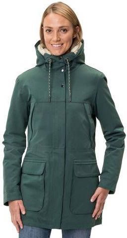 Vaude Manakau Parka II Dames Donkergroen/Gebroken Wit