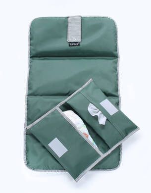 KipKep Napper verschoningsmatje + luieretui calming green