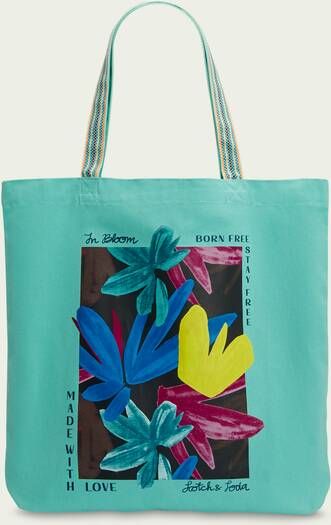 Scotch & Soda Canvas tote bag met artwork