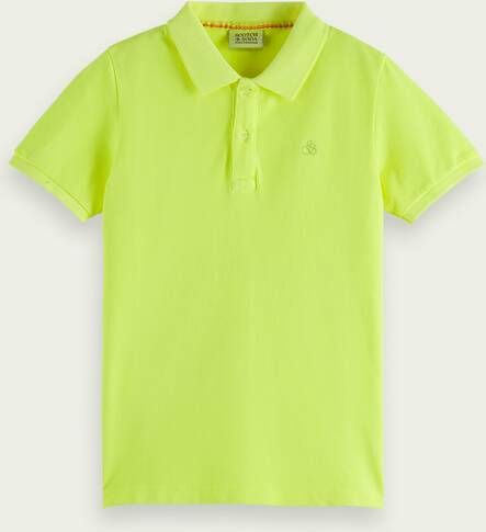 Scotch and Soda T shirts Garment Dyed Short Sleeved Pique Polo Geel