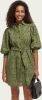 Scotch & Soda Midi jurk met opengewerkte details en ballonmouw online kopen