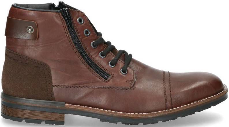 Rieker Veterboot Heren BruinCognac Tassenshoponline.nl Rieker Enkellaarsjes Plat zwart Zwart Tassenshoponline.nl