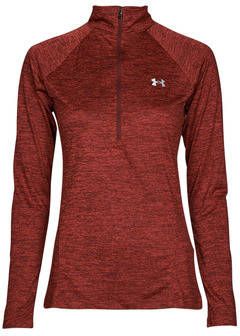 Under Armour Damesshirt Tech™ Twist met korte rits Chestnut Rood/Radio Rood/Metalen Zilver
