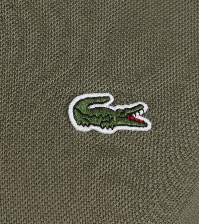 Lacoste Polo slim fit en petit piqué uni , Groen, Heren