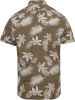 Scotch & Soda Printed washed short sleeve poplin khaki leaf online kopen