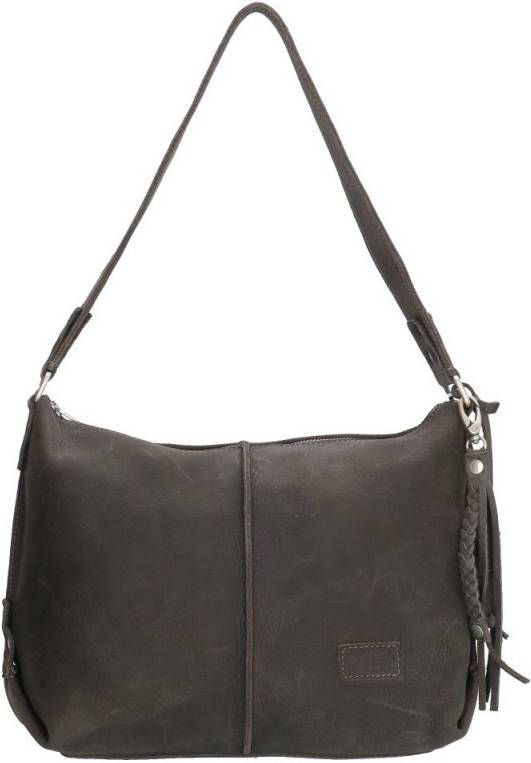 SoDutch Bags leren schoudertas studs #03 donker grijs