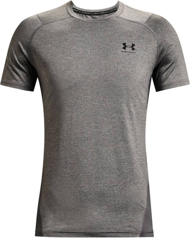Under Armour Herenshirt HeatGear® Armour Fitted met korte mouwen Carbon Heather/Zwart