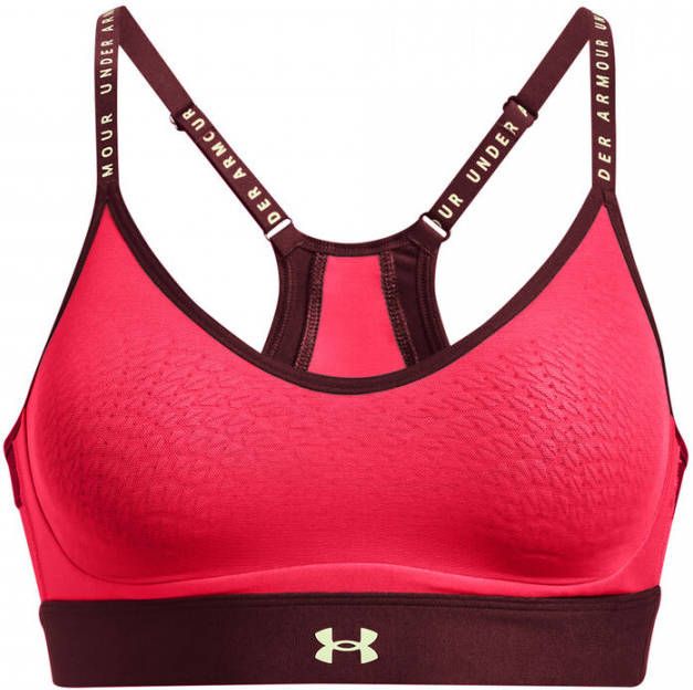 Under Armour Damessport BH Infinity Low Radio Rood/Chestnut Rood/Phosphor Groente