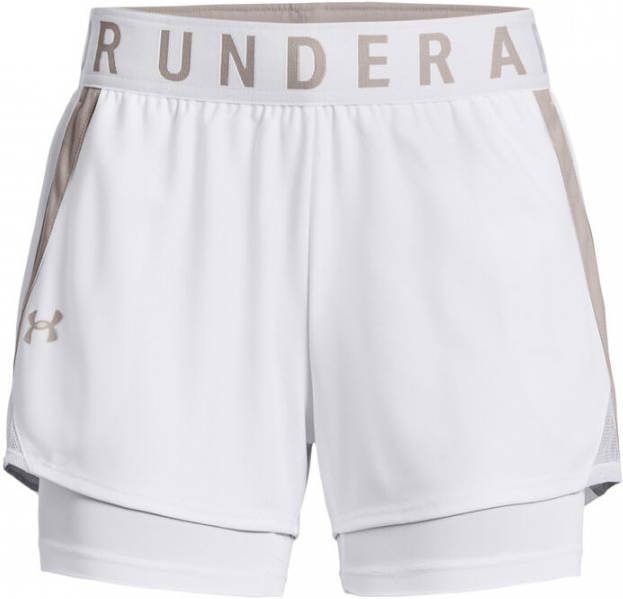 Under Armour Damesshorts Play Up 2 in 1 Wit/Wit/Ghost Grijs