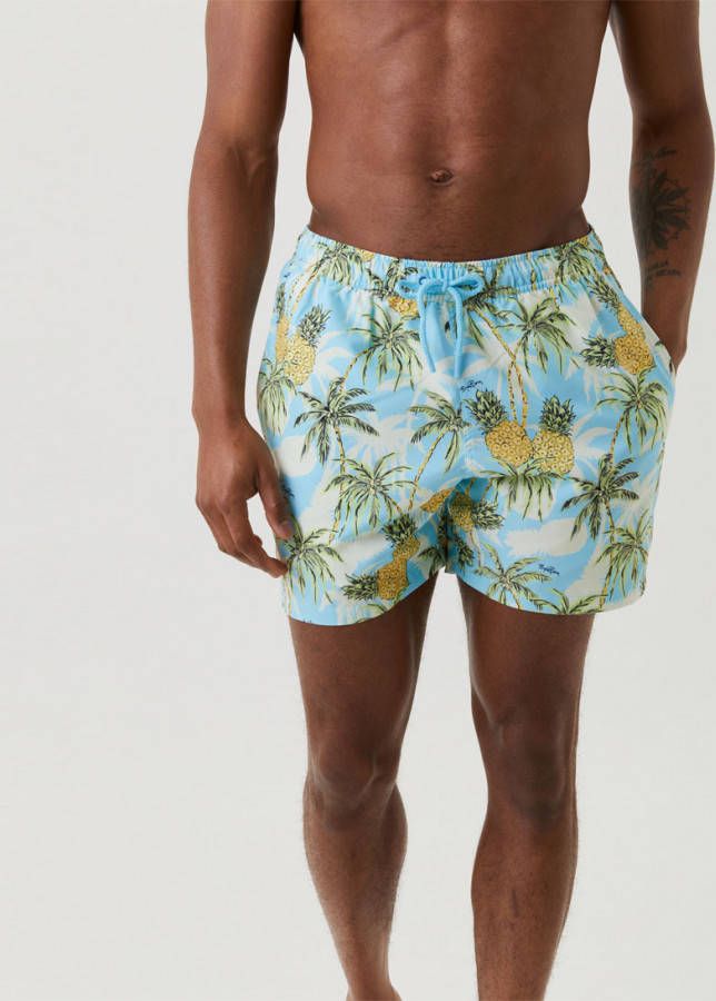 Björn Borg zwemshort met all over print lichtblauw/wit/geel