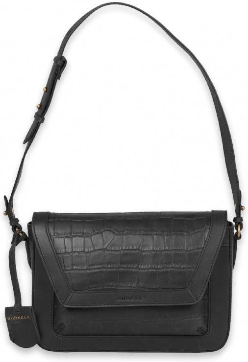 Burkely Schoudertas Croco Cassy Shoulderbag Zwart
