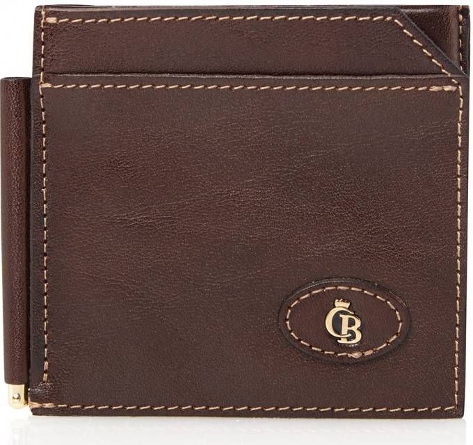 Castelijn & Beerens Bi fold portemonnees Moneyclip Donkerbruin