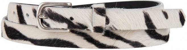Cowboysbag Cowboysbelt leren riem 209142 zebraprint wit/zwart