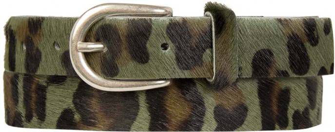 Cowboysbag Cowboysbelt riem met luipaardprint kaki