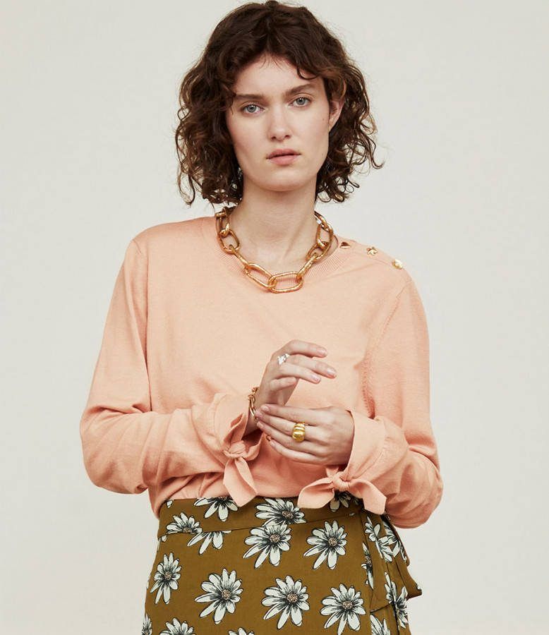 Fabienne Chapot Molly Bow fijngebreide pullover met sierknopen