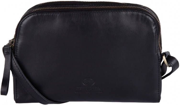 Fred de la Bretoniere Crossbodytas Crossbody vegetable tanned leather Zwart