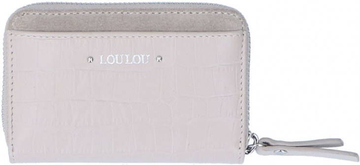 LouLou Essentiels Classy Croc Wallet XS beige Dames portemonnee