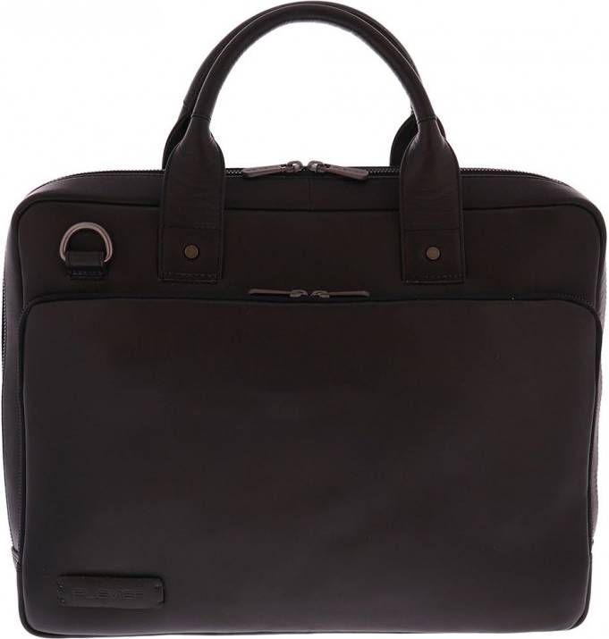 Plevier 15.6 inch leren laptoptas Navigator Radar zwart