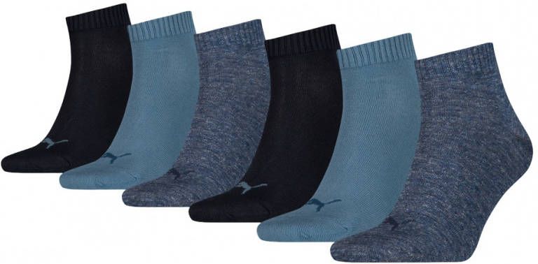 Puma sokken met logo set van 6 blauw