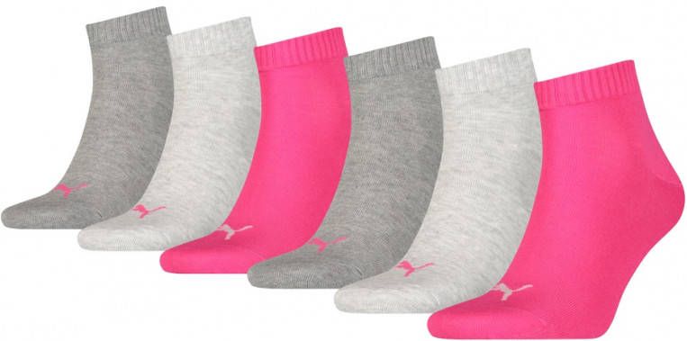 Puma Sokken Quarter Plain 6P Roze