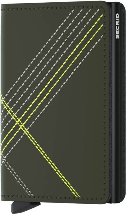 Secrid Pasjes portemonnees Slimwallet Stitch Linea Matt Base Groen