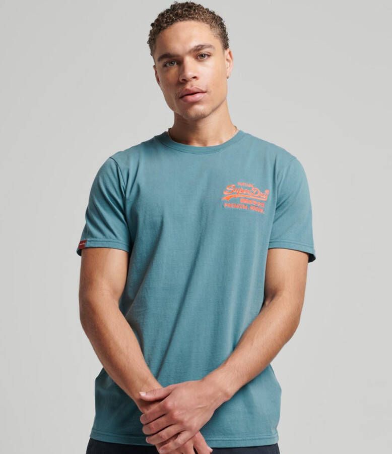 Superdry T shirts Vintage Vl Neon Tee Blauw