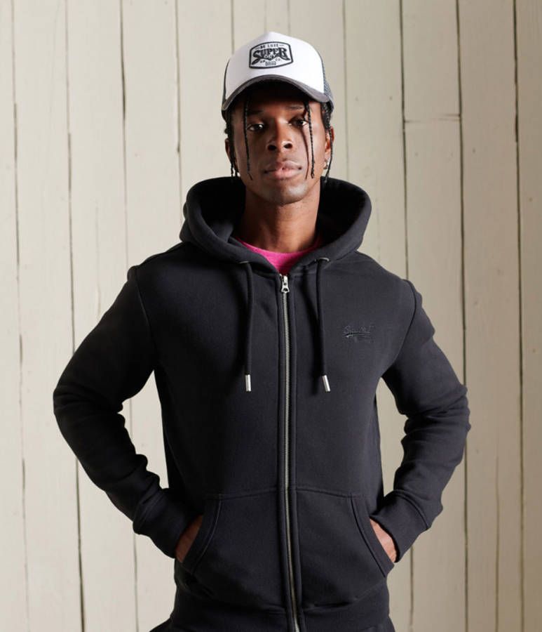 Superdry Vintage Logo Emb Ziphood 20 Sweats , Zwart, Heren